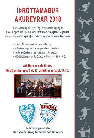 Íþróttamaður Akureyrar 2018 krýndur miðvikudaginn 16. janúar