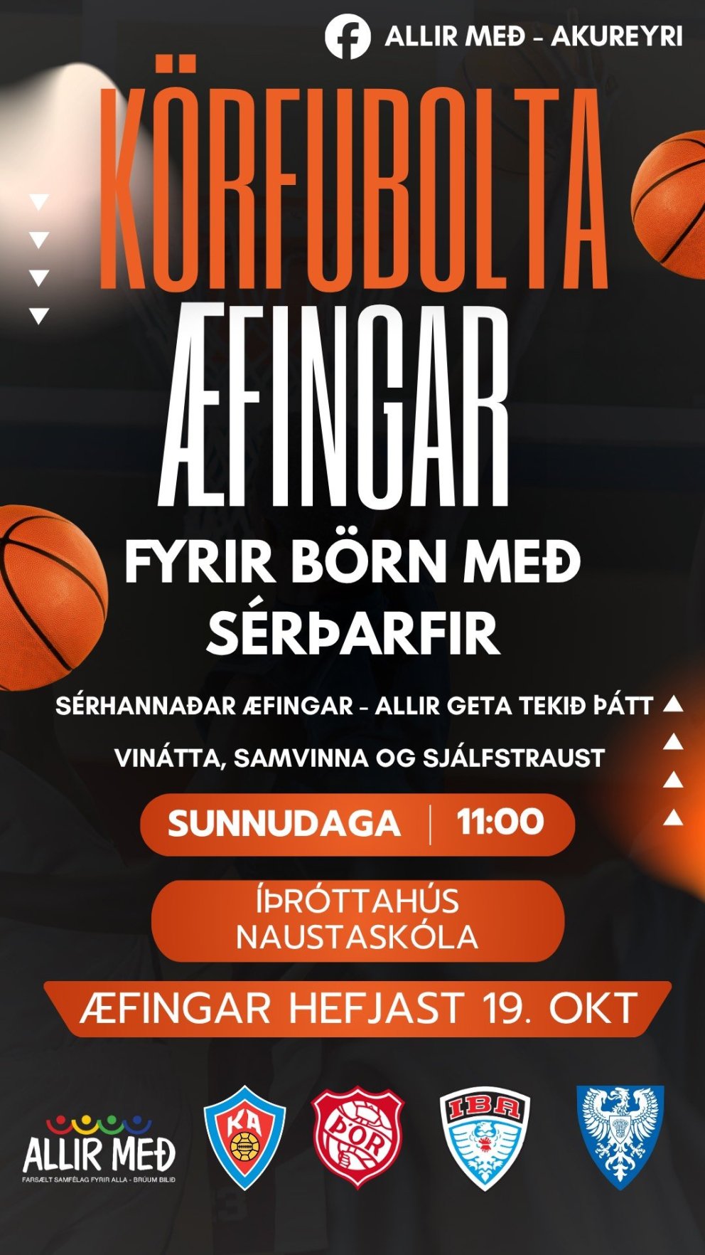 Körfuboltaæfingar fyrir börn með sérþarfir hefjast næstkomandi sunnudag