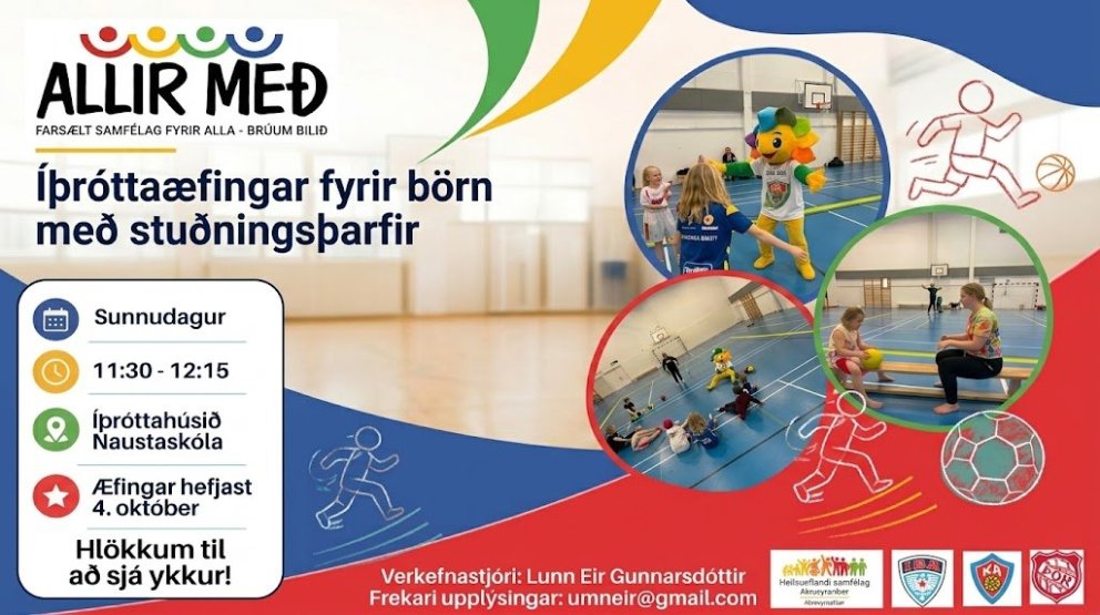 Æfingar á sunnudögum í Naustaskóla