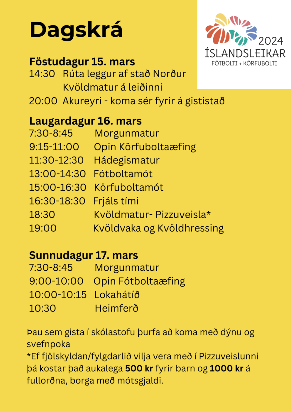 Íslandsleikarnir um helgina á Akureyri - hvetjum sem flesta til að mæta