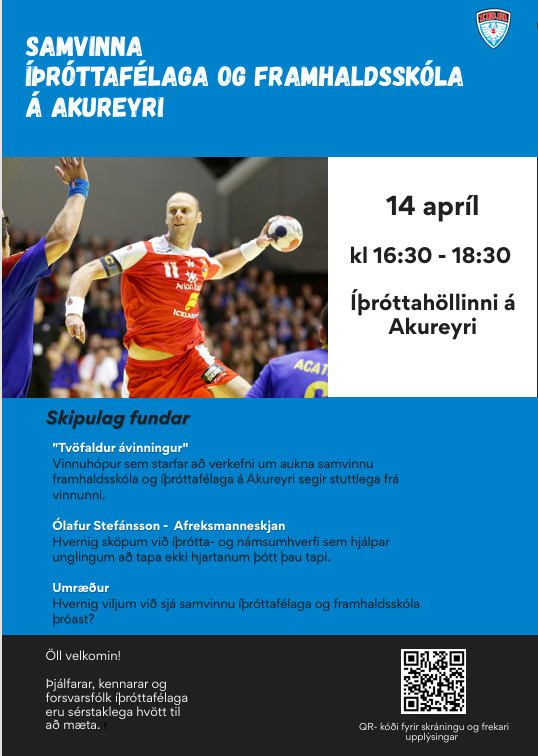 Fundur 14.apríl - Afreksmanneskjan og samvinna íþróttafélaga og framhaldsskóla á Akureyri