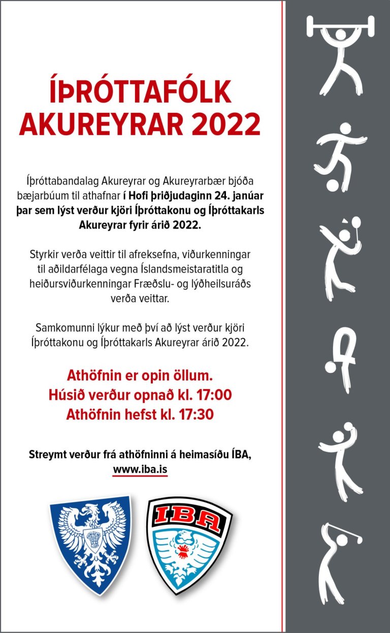 Kjör á íþróttafólki Akureyrar 2022 í Hofi 24. janúar 2023