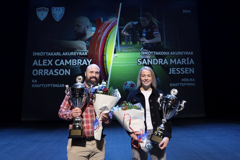 Alex og Sandra María voru íþróttamenn ársins 2024 - þau eru einnig tilnefnd fyrir árið 2025Mynd: S&hellip;