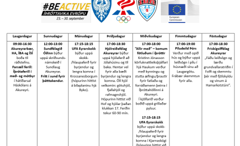 Dagskrá ÍBA á Akureyri #BeActive
